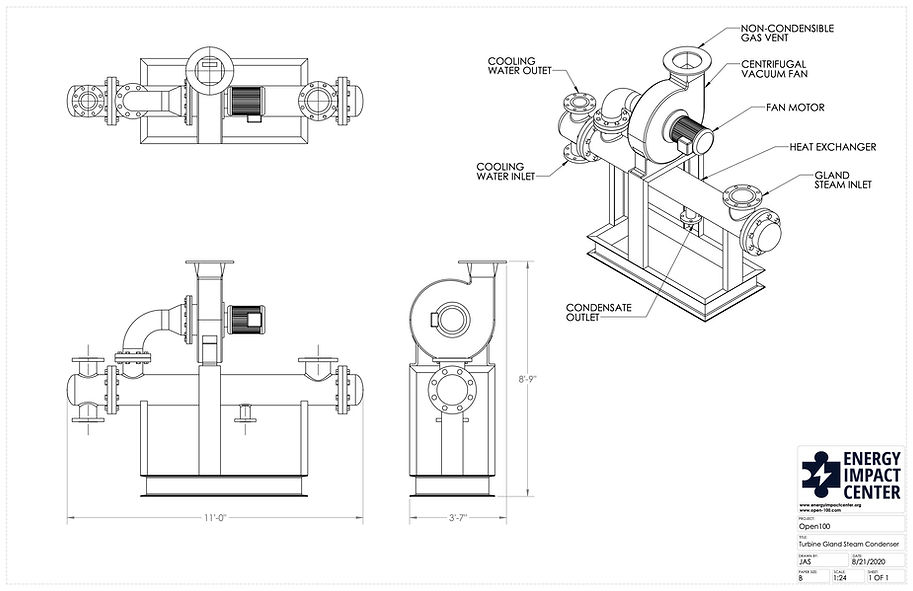 Turbine Gland Steam Condenser Open100